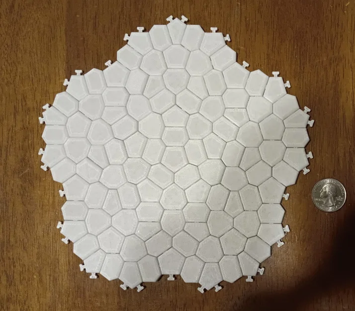 Gạch Lát Voronoi Penrose Liên Kết (Interlocking Penrose Voronoi Cobblestones) - Image 1