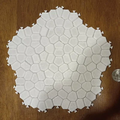 Gạch Lát Voronoi Penrose Liên Kết (Interlocking Penrose Voronoi Cobblestones)