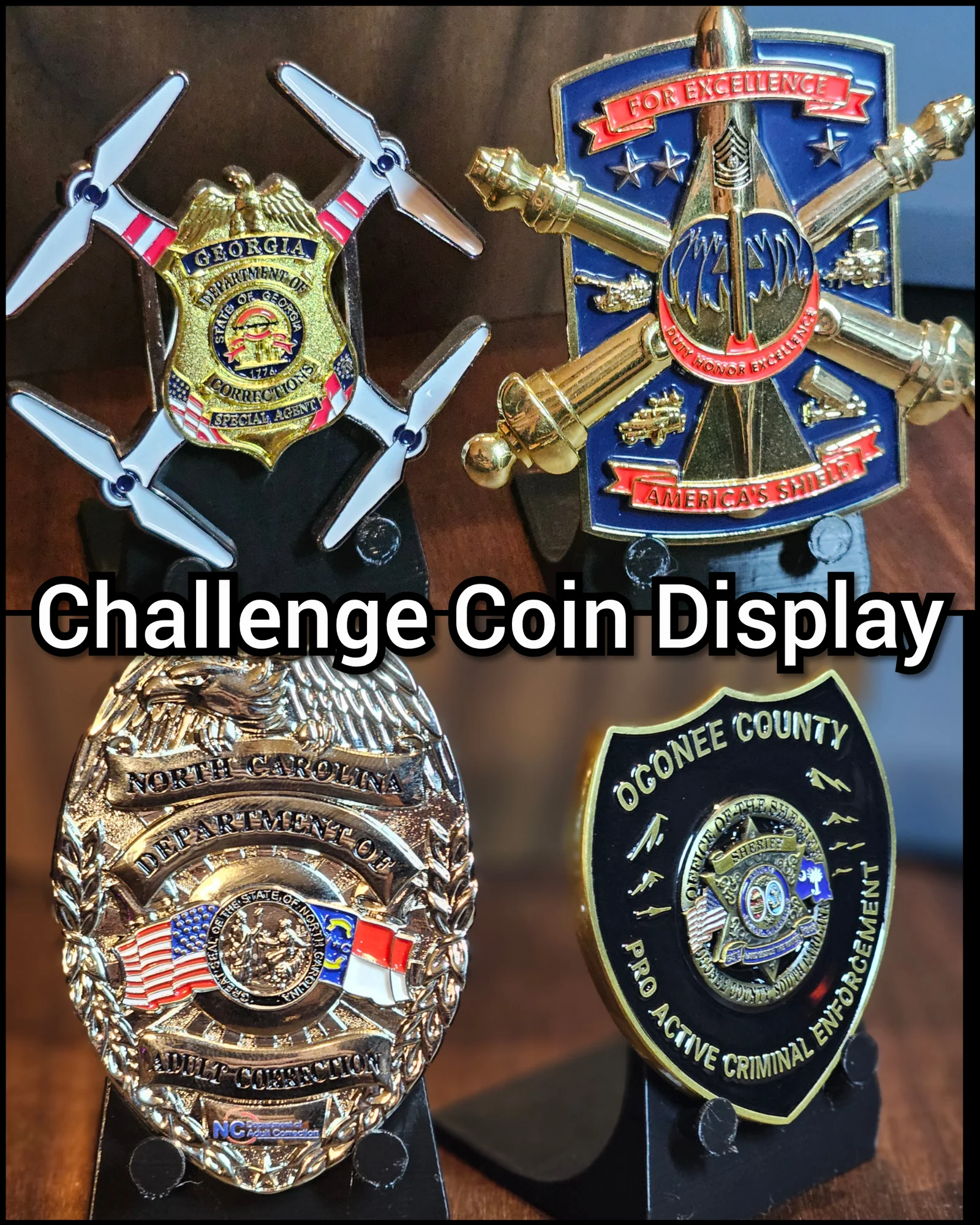 Kệ Đỡ Universal cho Badge & Challenge Coin Đáy Nhọn 1