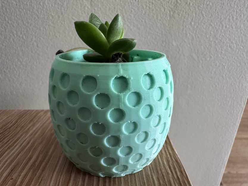 Chậu trồng cây sen đá họa tiết chấm bi (Polka Dots Pot) in 3D - Image 1