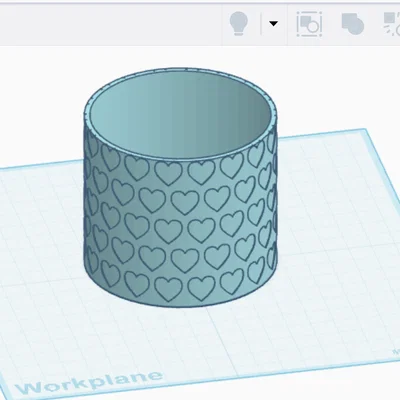 Mẫu chậu cây họa tiết trái tim in 3D dễ thương làm quà tặng