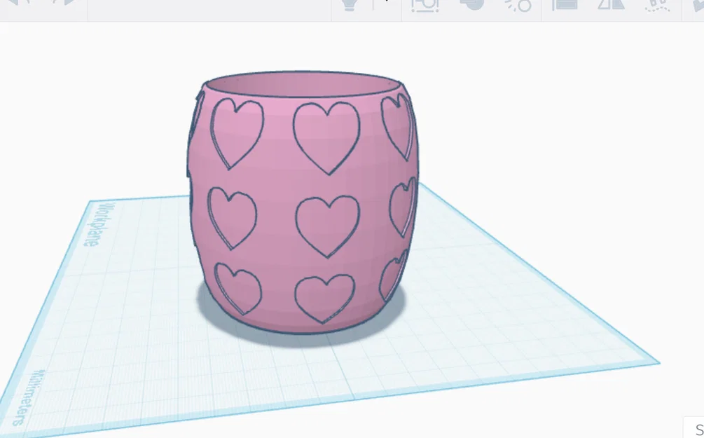 Mẫu chậu cây họa tiết trái tim in 3D dễ thương làm quà tặng - Image 2