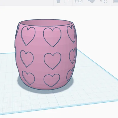 Mẫu chậu cây họa tiết trái tim in 3D dễ thương làm quà tặng