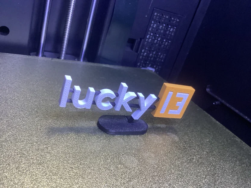 Mô hình Logo Lucky 13 kèm chân đế - Thiết kế in 3D Multicolor đẹp mắt - Image 1
