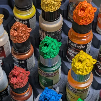 Topper nắp sơn mini đầu gấu (Bear head miniature paint cap toppers)