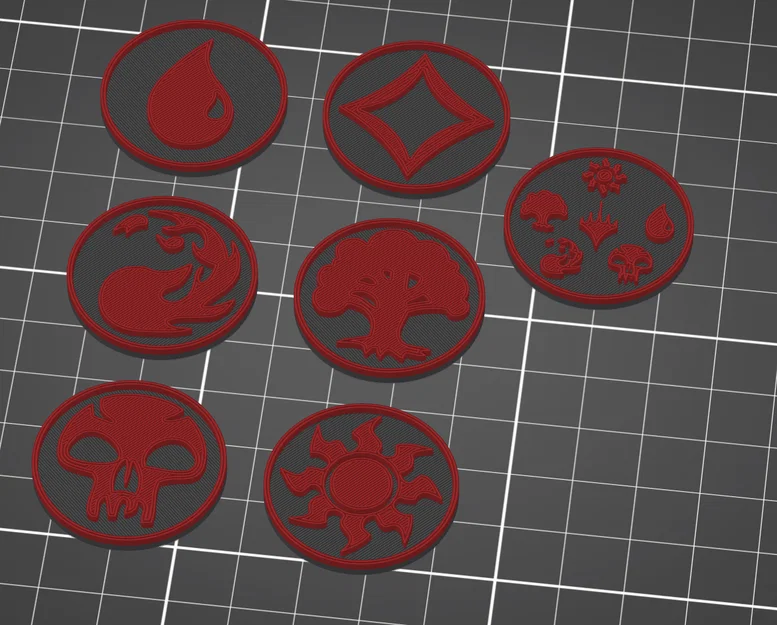 Bộ sưu tập biểu tượng Mana MTG (MTG Mana Symbol Disks) in 3D - Image 1