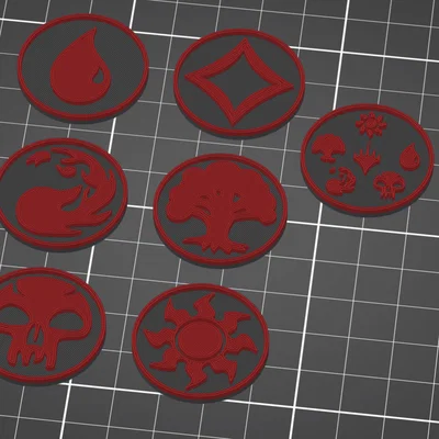 Bộ sưu tập biểu tượng Mana MTG (MTG Mana Symbol Disks) in 3D