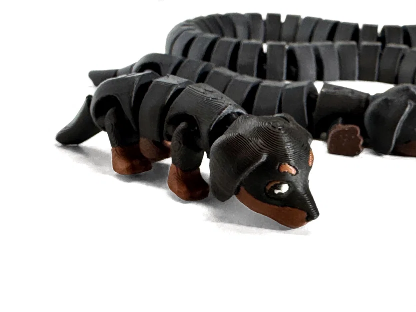 Mô hình chú cún Dachshund (chó lạp xưởng) khớp nối in 3D siêu linh hoạt - Image 1