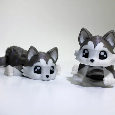 Mô hình chú chó Husky khớp nối đáng yêu (Articulated Husky) in 3D