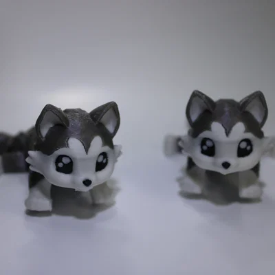 Mô hình chú chó Husky khớp nối đáng yêu (Articulated Husky) in 3D