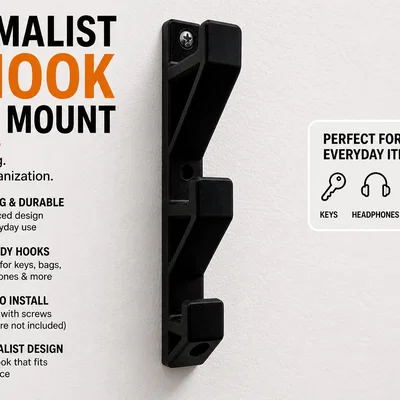 Giá treo tường 3 móc tối giản (Minimalist Multi-Hook Wall Mount)