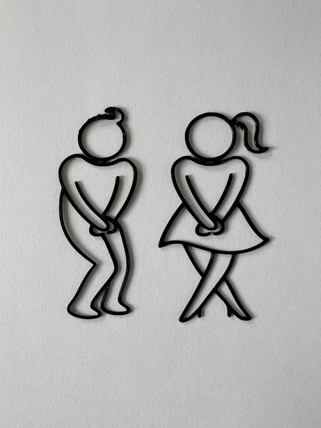 Bộ bảng hiệu nhà vệ sinh (Toilet Sign) nam nữ thiết kế vui nhộn - Image 1