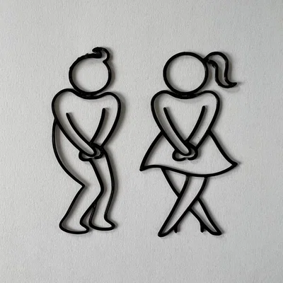 Bộ bảng hiệu nhà vệ sinh (Toilet Sign) nam nữ thiết kế vui nhộn