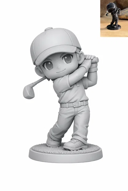 Chibi Golfer – Mô hình tượng 3D chibi - Image 1