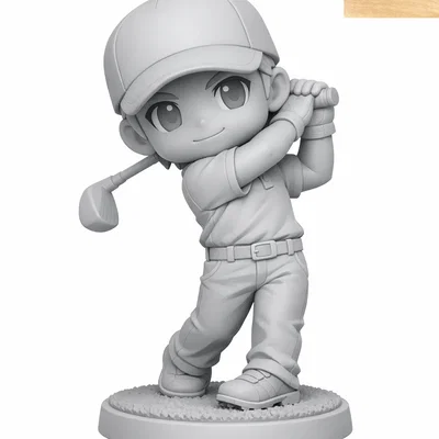 Chibi Golfer – Mô hình tượng 3D chibi