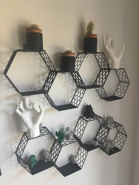 Kệ Treo Tường Hình Lục Giác 3D (Hexagon Shelf Storage) Độc Đáo - Image 1