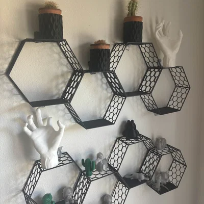 Kệ Treo Tường Hình Lục Giác 3D (Hexagon Shelf Storage) Độc Đáo