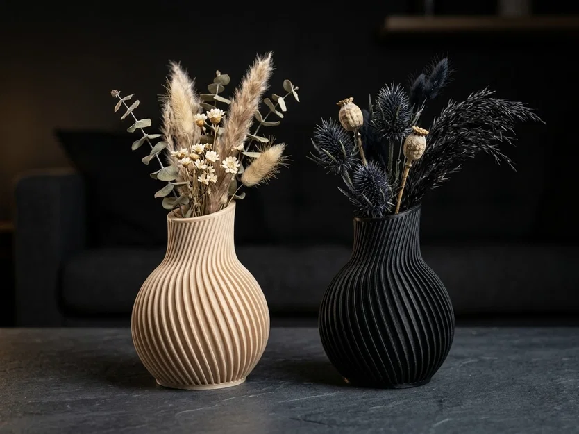 Bình hoa phong cách Japandi tối giản - Mẫu in 3D decor đẹp mắt - Image 1