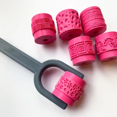 Bộ Con Lăn Tạo Vân Đất Sét – Set Pattern Thay Thế Kèm Tay Cầm