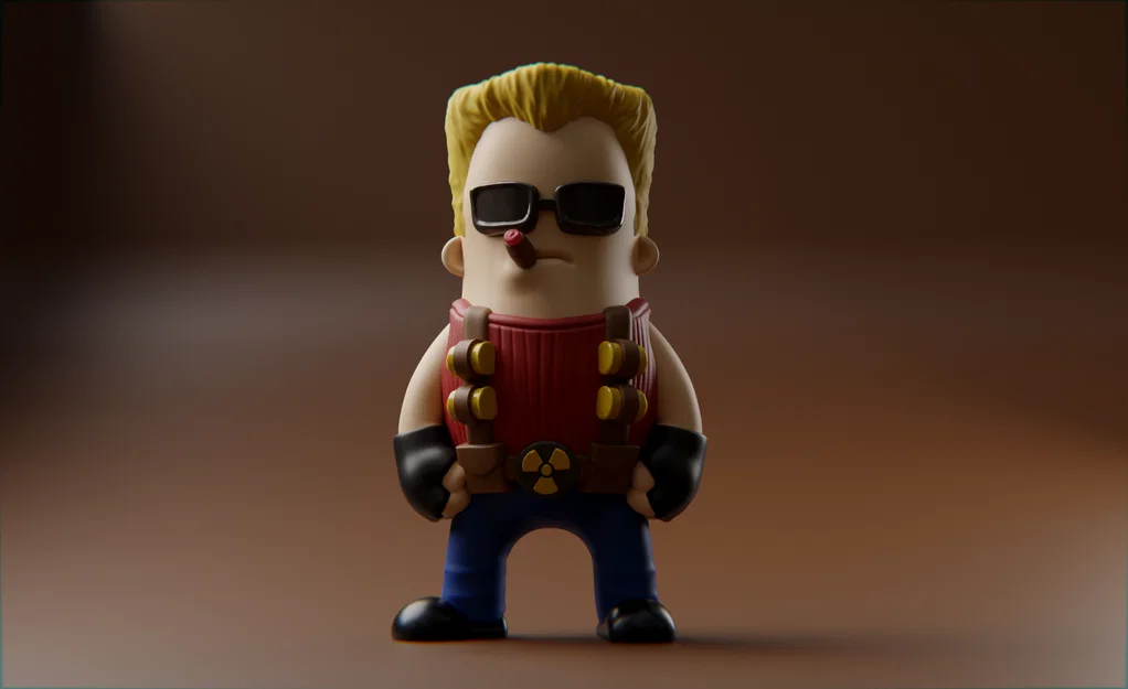 Mô hình Mini Duke Nukem Chibi độc đáo cho dân chơi in 3D - Image 1