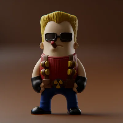 Mô hình Mini Duke Nukem Chibi độc đáo cho dân chơi in 3D