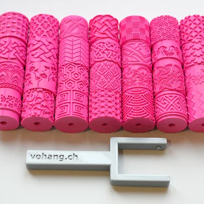 Bộ Con Lăn Tạo Vân Đất Sét Phổ Biến Nhất – Bản Rộng 4cm (Thay Đổi Được)