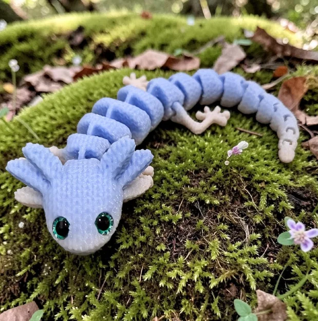 Axolotl Mắt Bự Đan Len – Tương thích mắt thủy tinh 6mm + 8mm - Image 1