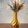 Bình Cắm Modern Gold Twisted Droplet Vase – Giọt Nước Xoắn Vàng Hiện Đại - Thumbnail 1