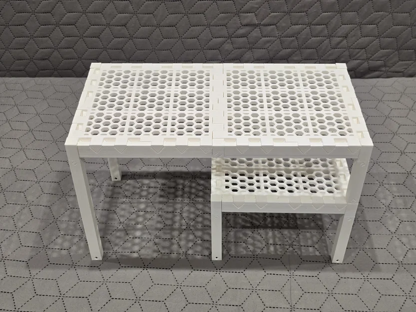 Hệ Kệ Modular Honeycomb Kèm Ngăn Kéo Snap-Fit Treo Dưới Kệ - Image 7