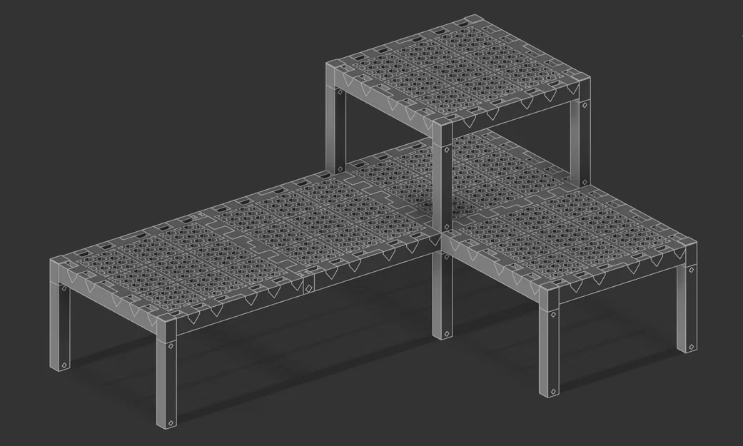 Hệ Kệ Modular Honeycomb Kèm Ngăn Kéo Snap-Fit Treo Dưới Kệ - Image 9