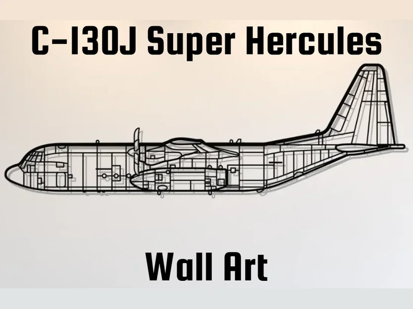 Mô hình trang trí tường máy bay C-130J Super Hercules in 3D - Image 1