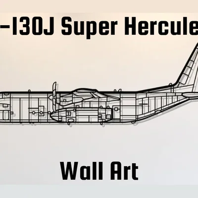 Mô hình trang trí tường máy bay C-130J Super Hercules in 3D