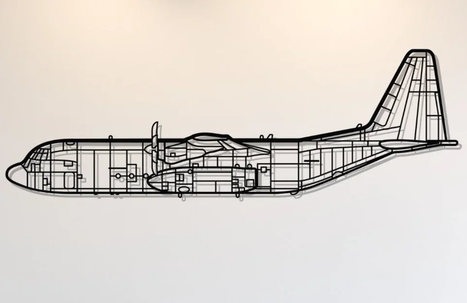 Mô hình trang trí tường máy bay C-130J Super Hercules in 3D - Image 2