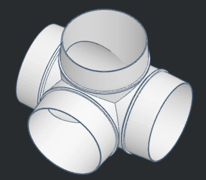 Ống thông gió Ø100mm thẳng + 2 cửa ra - Image 1