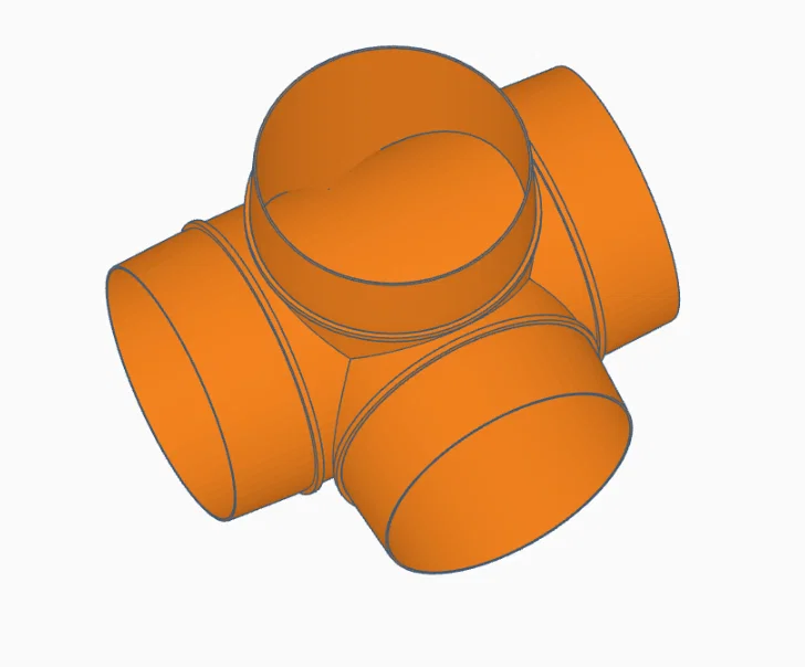 Ống thông gió Ø100mm thẳng + 2 cửa ra - Image 2