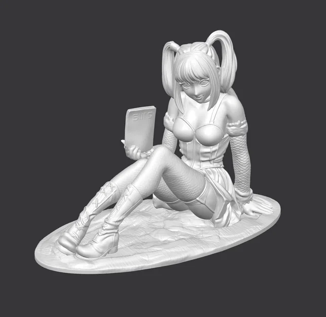 Manga Girl – Mô hình cô gái anime/manga ngồi thư giãn để in 3D - Image 3