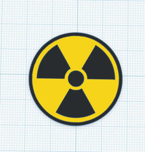 Mô hình 3D biểu tượng cảnh báo bức xạ (radiation sign) sắc nét - Image 1