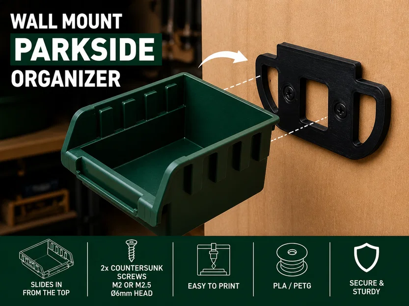 Giá Treo Tường Organizer PARKSIDE – Ngàm Snap Đơn Giản - Image 1