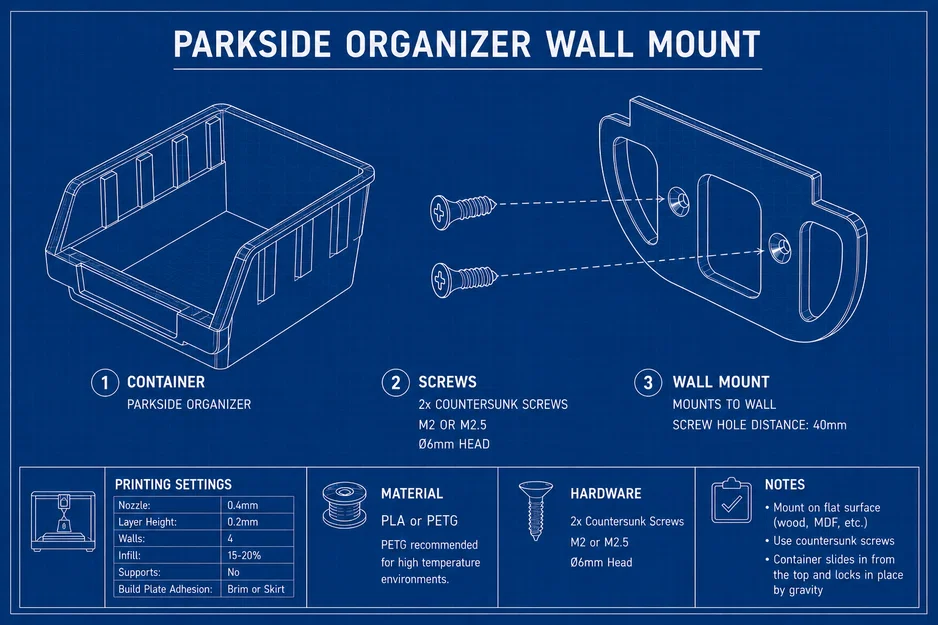Giá Treo Tường Organizer PARKSIDE – Ngàm Snap Đơn Giản - Image 5
