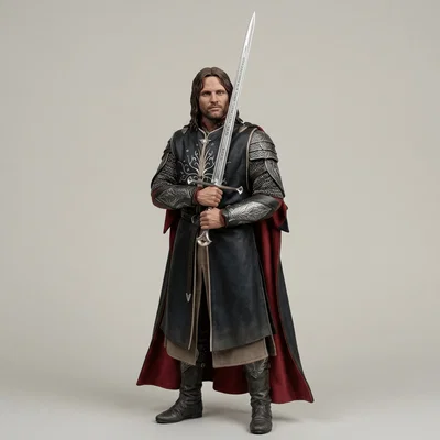 Mô hình 3D Aragorn trong bộ giáp chiến binh từ Lord of the Rings