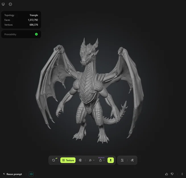 Mô hình rồng lửa Ember Dragon sắc nét cho máy in 3D - Image 1