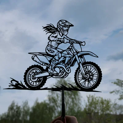Tranh Treo Tường 2D Motocross Rider Action (STL)