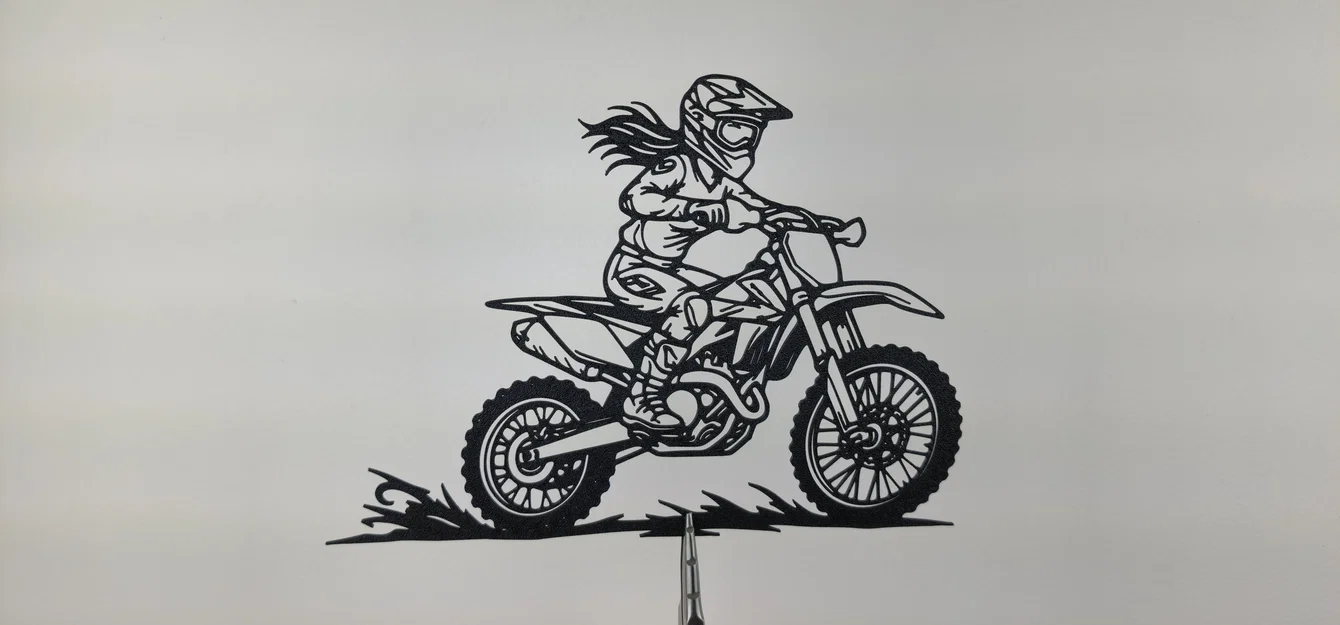 Tranh Treo Tường 2D Motocross Rider Action (STL) - Image 3
