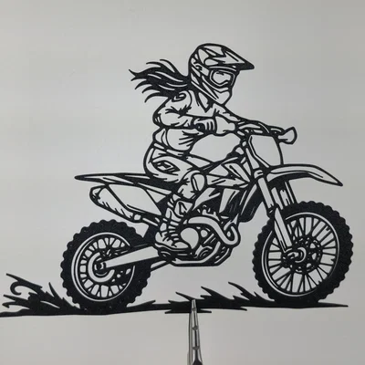 Tranh Treo Tường 2D Motocross Rider Action (STL)