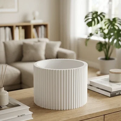 Bình trang trí hiện đại kèm nắp (Vase) - Mẫu in 3D phong cách Japandi