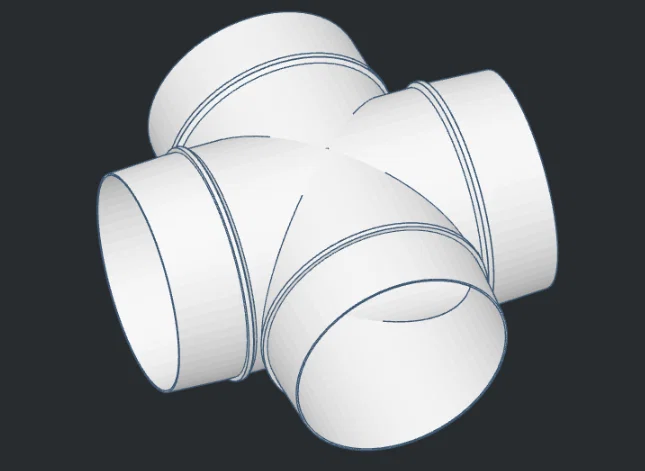 Ống thông gió Ø100mm chữ thập 1 vào 3 ra - Image 1