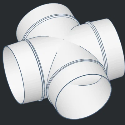 Ống thông gió Ø100mm chữ thập 1 vào 3 ra