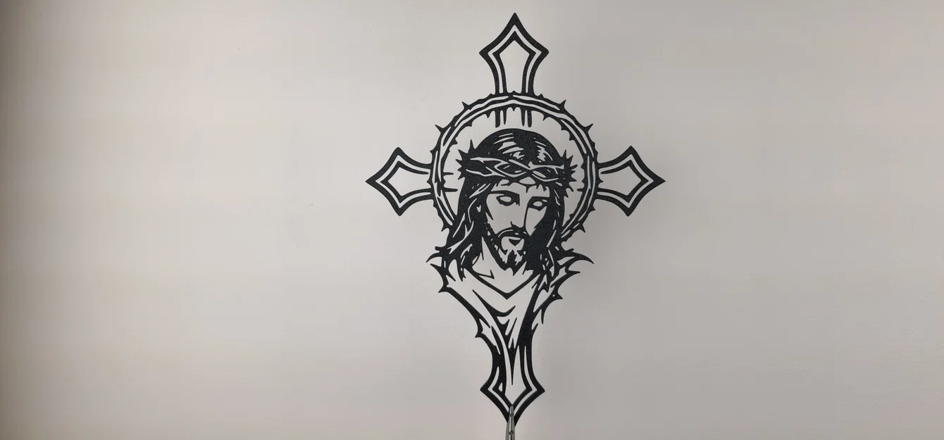 Chúa Giêsu Trong Thập Giá – Jesus Face Cross 2D Wall Art (STL) - Image 3