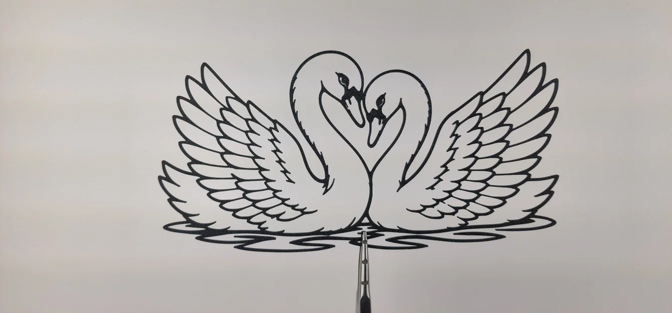 Tranh Treo Tường 2D Cặp Thiên Nga Lãng Mạn (Romantic Swan Couple 2D Wall Art) - Image 3