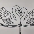 Tranh Treo Tường 2D Cặp Thiên Nga Lãng Mạn (Romantic Swan Couple 2D Wall Art) - Thumbnail 3